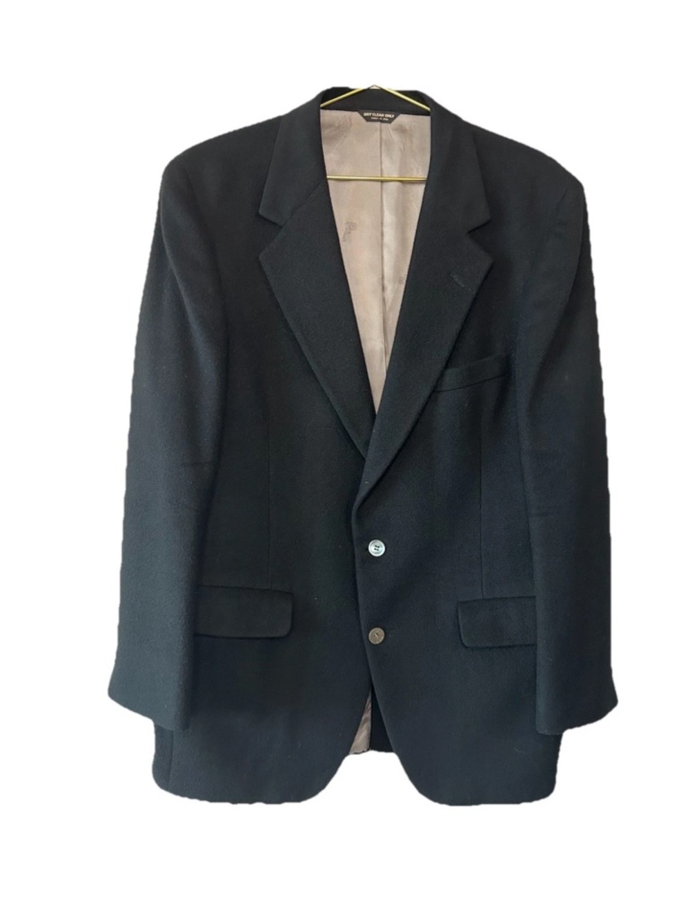 VTG Club Room 100% Cashmere Blazer USA Union Black 44R Quite Luxury Minimalist